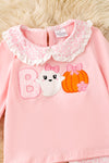 Boo Applique long sleeve top and cheetah printed bell bottoms. OFG61738 JEAN