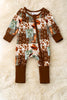 🎍Bamboo made western printed baby onesie with fold over footie. RPB50952 JEAN