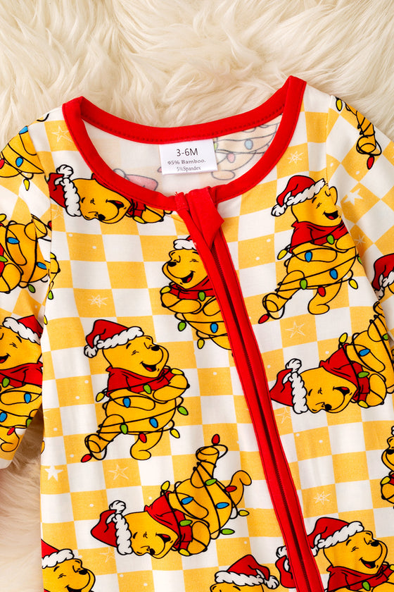 🎍Honey Christmas character printed on checker baby onesie. RPG55588 AMY
