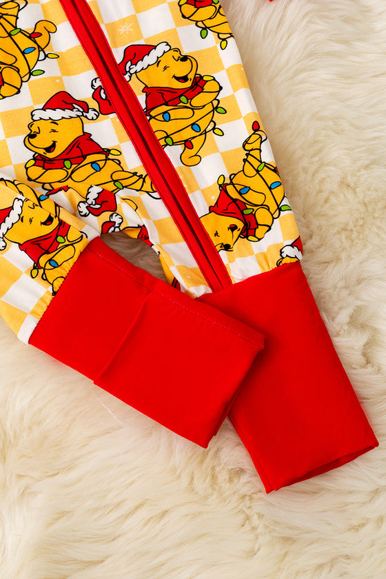 🎍Honey Christmas character printed on checker baby onesie. RPG55588 AMY
