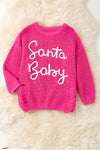 Fuchsia " Santa Baby" knitted sweater. TPG51683 JEAN