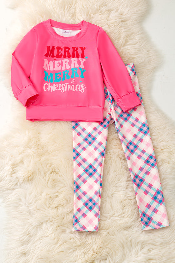 Merry Merry Merry Christmas girls sweatshirt and leggings. OFG53424 JEAN