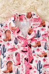Cowgirl boot printed Girls pajamas set. PJG50295 Jean
