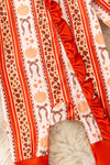 Pumpkin & cheetah printed girls baby romper with ruffle butt. RPG62331 SOL