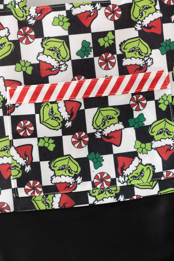 Mommy & Me Christmas checkered printed totes.