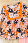 Halloween multi-printed girls tunic & pink leggings. OFG61528 SOL