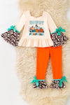 Howdy Pumpkins Cream tunic w/bell sleeves & Orange pants. OFG61491 AMY