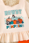 Howdy Pumpkins Cream tunic w/bell sleeves & Orange pants. OFG61491 AMY