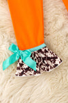 Howdy Pumpkins Cream tunic w/bell sleeves & Orange pants. OFG61491 AMY