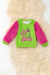Green top with fuchsia sleeves. TPG60336 MON