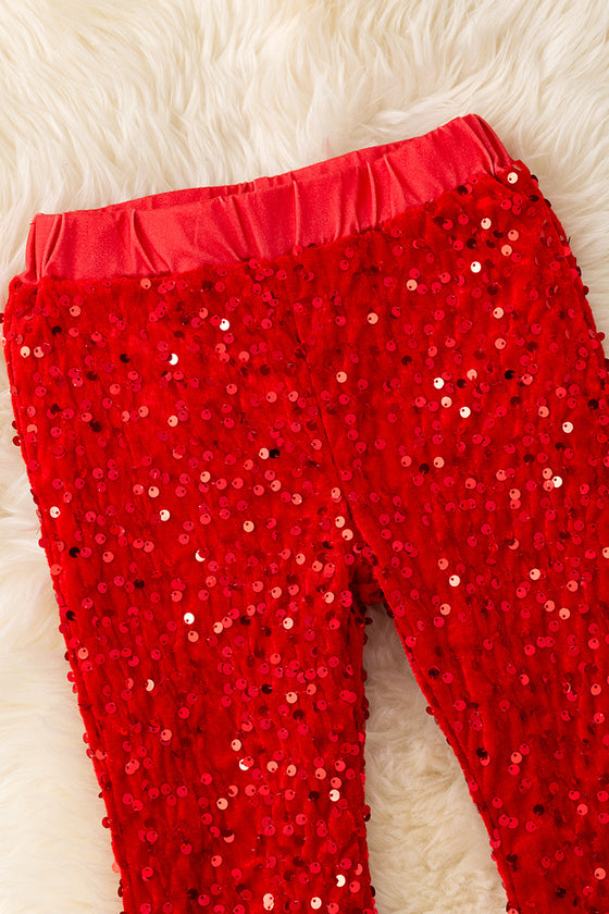Red sequins bells with stretchy waistband. PNG50113007 AMY