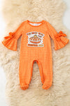 Orange gingham pie printed baby bodysuit. RPG62330 AMY