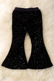  Black sequins bells with stretchy waistband. PNG60019 jean