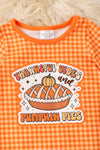 Orange gingham pie printed baby bodysuit. RPG62330 AMY