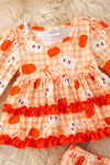 Ghost printed cute ruffle tunic and baby bloomers. RPG62347 AMY