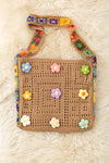 12.5 inch X 11.5" Girls knitted tote bag.