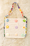 12.5 inch X 11.5" Girls knitted tote bag.