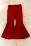 PNG40628 SOL-Faux velvety red bell bottoms.