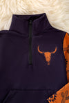 TPB40249 SOL: Bull skull pullover sweatshirt.