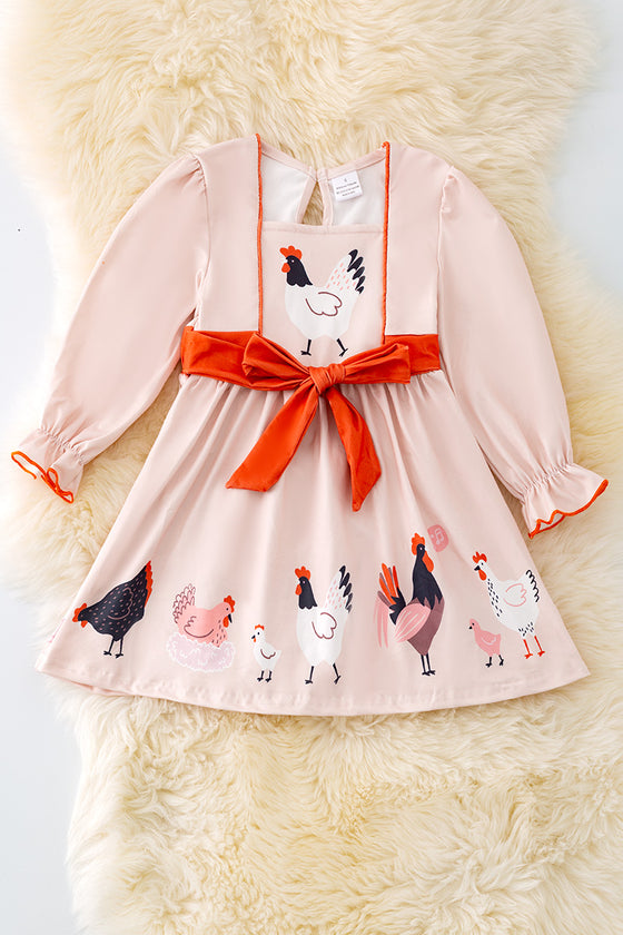 DRG65133037 AMY: Playful Chicken printed dress.