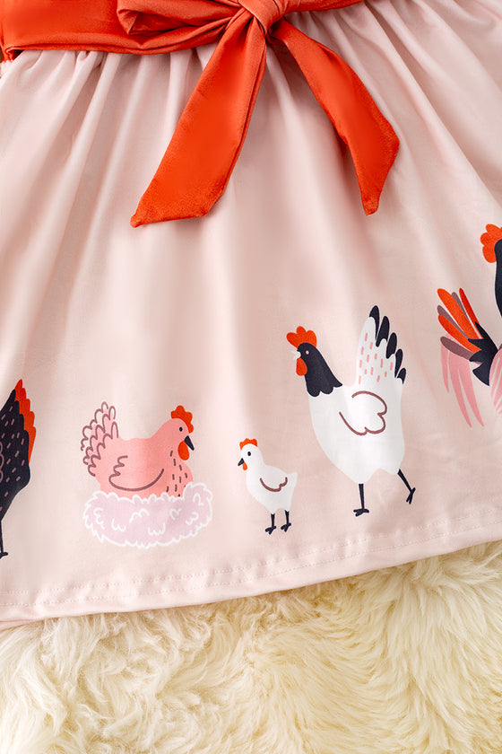 DRG65133037 AMY: Playful Chicken printed dress.