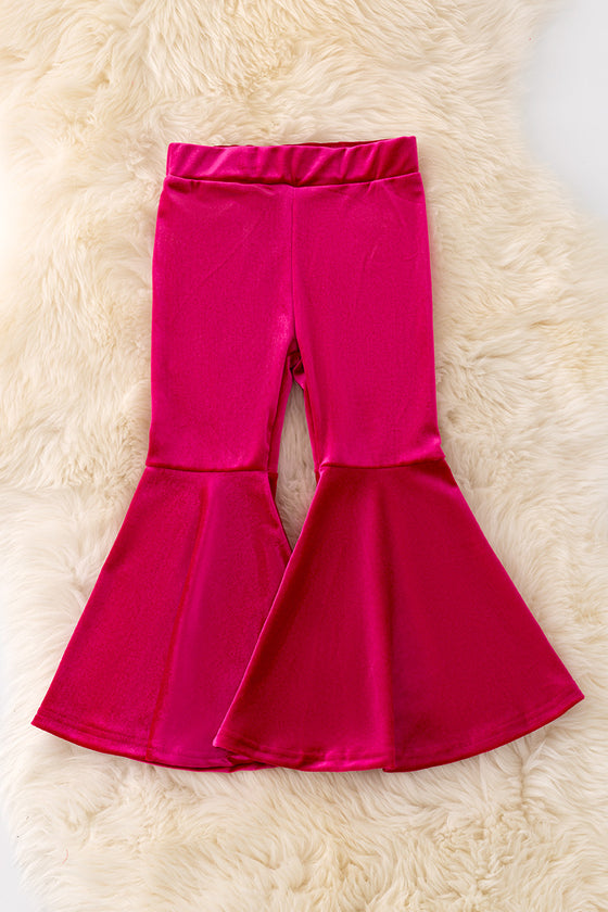 PNG40627 NAY- Fuchsia velvety bell bottoms.