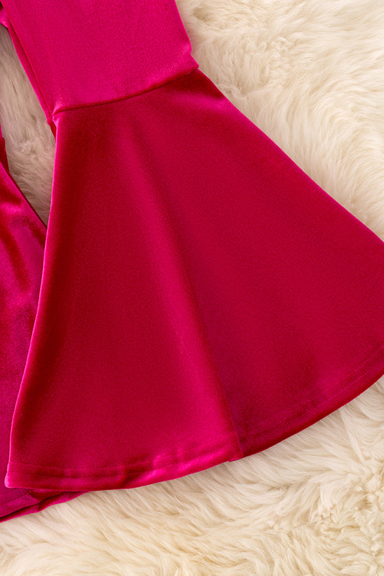 PNG40627 SOL- Fuchsia velvety bell bottoms.