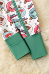 Christmas Ornament printed baby onesie with fold over sleeves and footie. RPG55587 JEAN