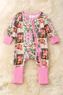  🎍Bamboo made western printed baby onesie with fold over footie. RPG54490 SOL