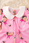 DRG43386 SOL: C*ndy Lou pom pom dress with faux fur trim.