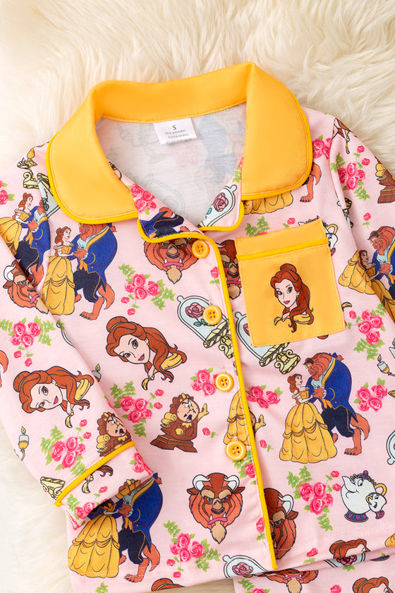 Pink Character printed girls pajamas. PJG50673 AMY