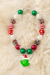 Multi-printed Christmas bubble necklace with pendant. 3PCS/$15.00 ACG52608 S