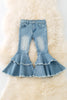 LT. blue Western  double layer bell pants with adjustable string. PNG50255-SOL