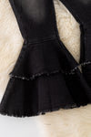 Western black double layer bell pants with adjustable string. PNG50257-AMY