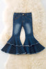 Western double layer bell pants with adjustable string. PNG50256-Jean