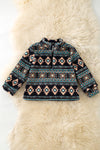 Black & tan aztec printed pull over sweater. TPG60188 AMY