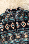 Black & tan aztec printed pull over sweater. TPG60188 AMY