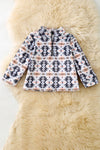 White & gray aztec printed pull over. TPG60187 Jean