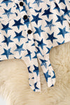 Girls Navy blue star printed girls long sleeve button up shirt. TPG60405 Sol