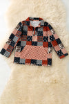 Yeehaw brown & black multi-printed patch pullover. TPB60313 JEAN