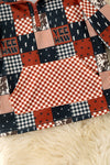 Yeehaw brown & black multi-printed patch pullover. TPB60313 JEAN