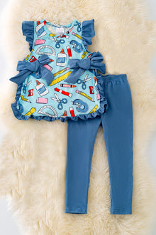  Back to school ruffle tunic & leggings. OFG41467 WEN