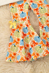 Bow & pumpkin printed on ivory & printed bottoms. OFG61137 SOL