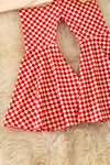 Howdy Christmas pullover sweatshirt & red checkered bell bottoms. OFG61138 sol