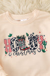 Howdy Christmas pullover sweatshirt & red checkered bell bottoms. OFG61138 sol
