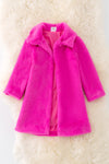 TPG40856 NAYDINE: Fuchsia fur cardigan.