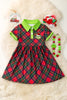 Plaid Christmas character dress. DRG56719 SOL