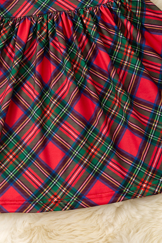 Plaid Christmas character dress. DRG56719 SOL