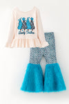 Howdy Christmas" flare top and animal printed bottoms. OFG61535 SOL