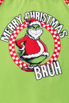 Merry Christmas Bru" checkered printed boys pajamas. PJB60017 SOL